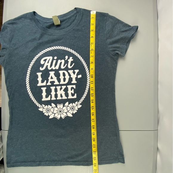 Ain't Lady Like navy blue & white SS Tee - Picture 5 of 10